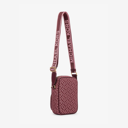 MICHAEL KORS OUTLET – JET SET ITEM Metallic Logo Jacquard Crossbody Medium