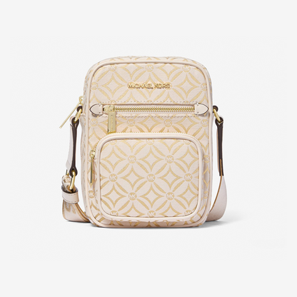 MICHAEL KORS OUTLET – JET SET ITEM Metallic Logo Jacquard Crossbody Medium