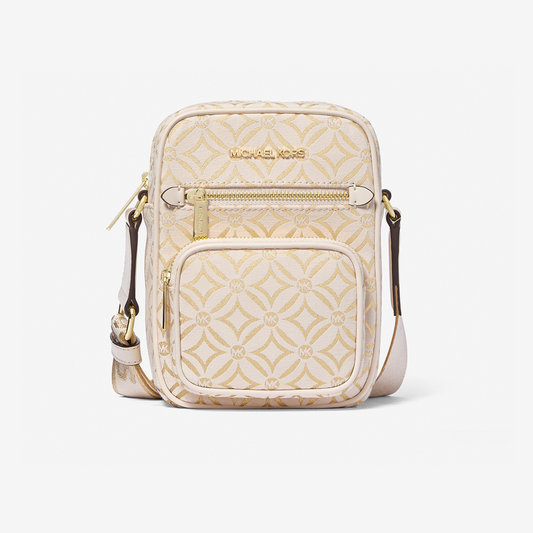 MICHAEL KORS OUTLET – JET SET ITEM Metallic Logo Jacquard Crossbody Medium