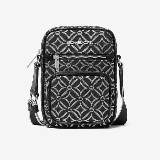 MICHAEL KORS OUTLET – JET SET ITEM Metallic Logo Jacquard Crossbody Medium