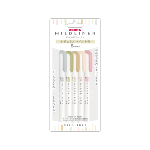 ZEBRA MILDLINER – Natural Mild 5 Color Set WKT7-5C-NTC
