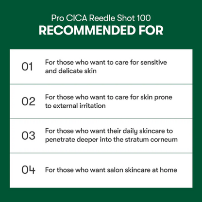 VT COSMETICS – Pro Cica Reedle Shot 100 - Sachê em bastão (1,5 ml × 6 sachês)