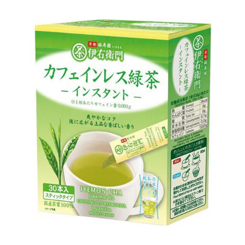 IYEMON Instant Decaf Green Tea – 0.8g × 30 Sticks (Caffeine-Free, Portable Stick Type)