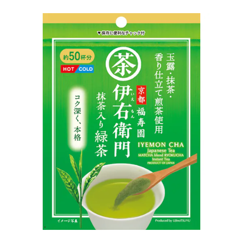 Iyemon Instant Green Tea with Matcha – 40g (Uji-no-Ro, Resealable Pouch)