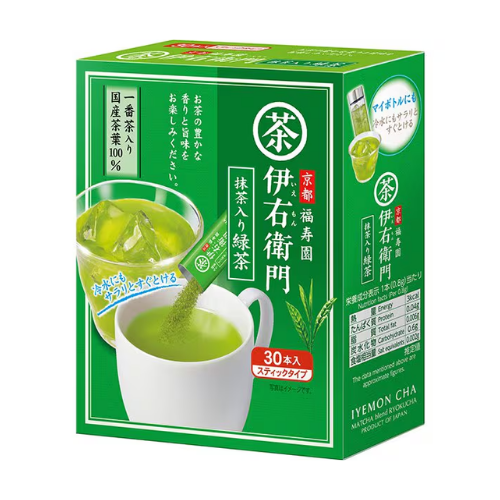 Iyemon Instant Green Tea Sticks – 0.8g x 30 Sticks (24g total)