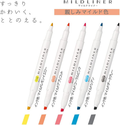 ZEBRA MILDLINER – Friendly Mild 5 Color Set WKT7-N-5C-N