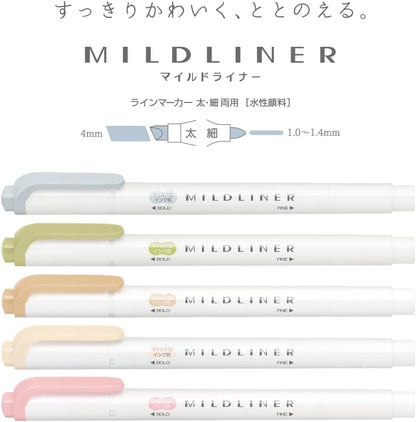 ZEBRA MILDLINER – Natural Mild 5 Color Set WKT7-5C-NTC