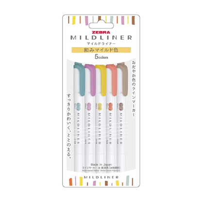 ZEBRA MILDLINER – Wabi Mild 5 Color Set WKT7-5C-RC-N