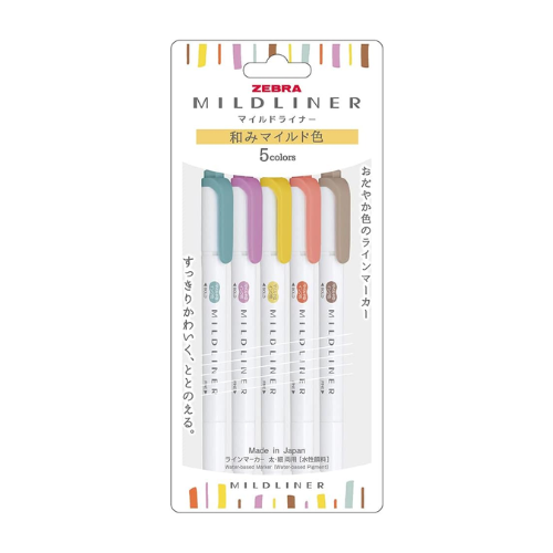 ZEBRA MILDLINER – Wabi Mild 5 Color Set WKT7-5C-RC-N