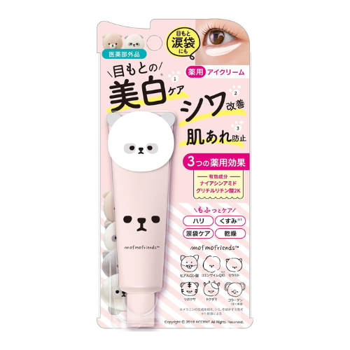 Mofumofu Friends Medicated Whitening Eye Cream 30g (Peach Scent) – Made in Japan