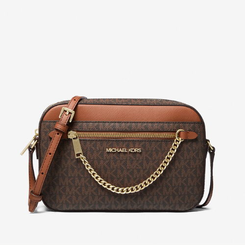 MICHAEL KORS OUTLET – Jet Set Item EW Zip Chain Crossbody Large - MK Signature