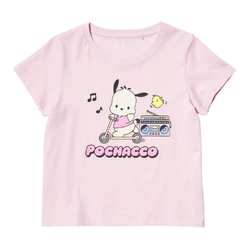 UNIQLO Sanrio characters Cropped UT Graphic T-Shirt POCHACCO (PINK)