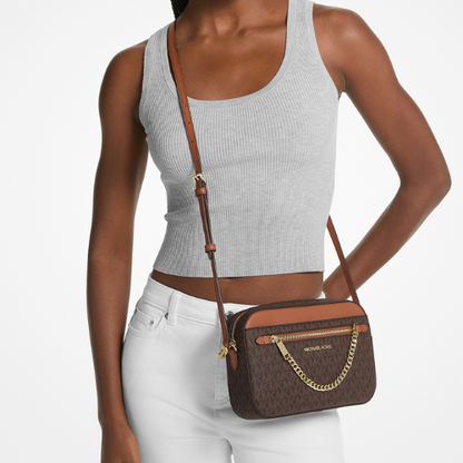 MICHAEL KORS OUTLET – Jet Set Item EW Zip Chain Crossbody Large - MK Signature