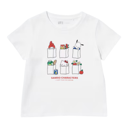 UNIQLO Sanrio characters Cropped UT Graphic T-Shirt (WHITE)