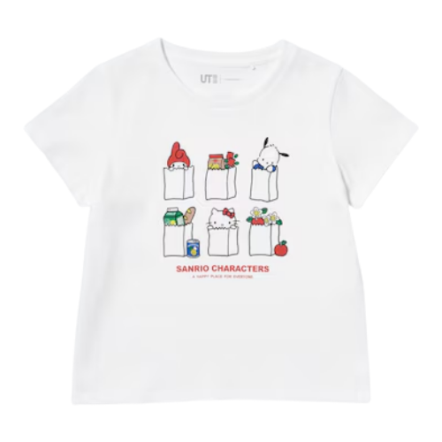 UNIQLO Sanrio characters Cropped UT Graphic T-Shirt (WHITE)