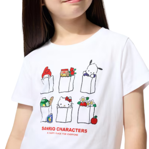 UNIQLO Sanrio characters Cropped UT Graphic T-Shirt (WHITE)