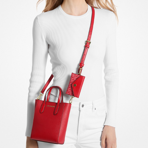 MICHAEL KORS OUTLET – Vincent Saffiano Leather Crossbody with Card Case Extra Small