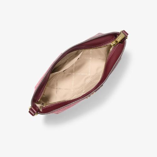 MICHAEL KORS OUTLET – Jet Set Two-Tone Crossbody Small – MK Signature (Oxblood Multi)
