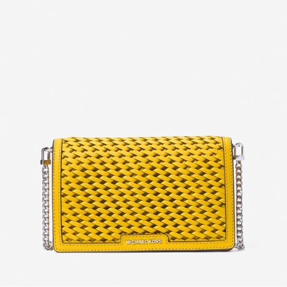 MICHAEL KORS OUTLET – Jet Set Woven Leather Crossbody Medium