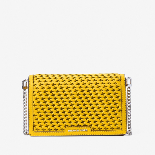 MICHAEL KORS OUTLET – Jet Set Woven Leather Crossbody Medium