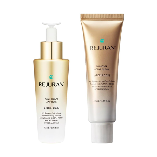 Rejuran Official Gold Set – Ampola de Efeito Duplo 30ml + Creme Ativo Turnover 50ml