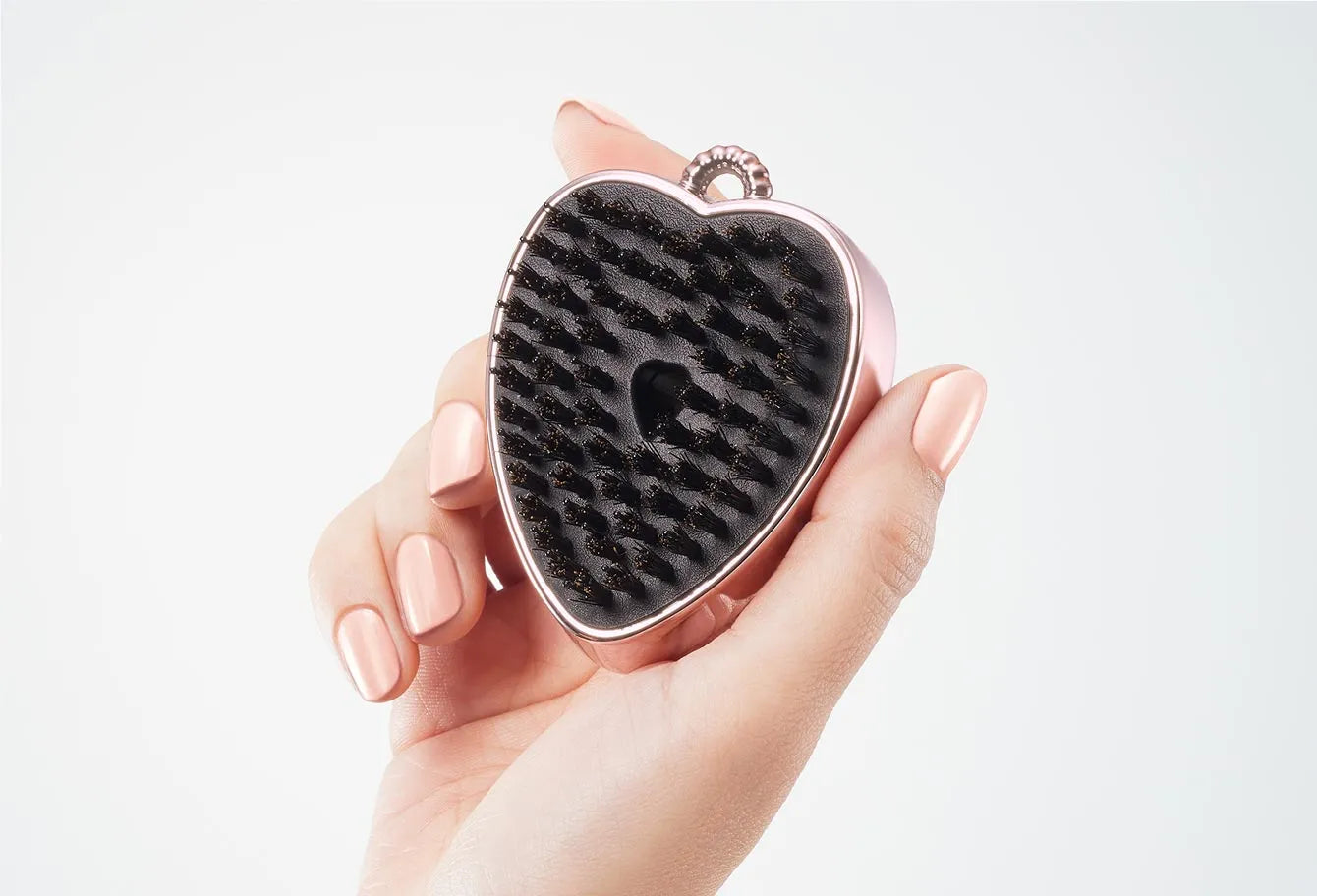 ReFa HEART BRUSH Charm – Mini Detangling Hairbrush with Mirror & Protective Cover