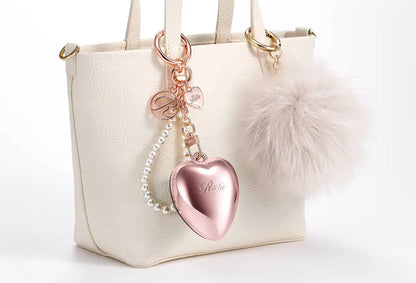 ReFa HEART BRUSH Charm – Mini Detangling Hairbrush with Mirror & Protective Cover